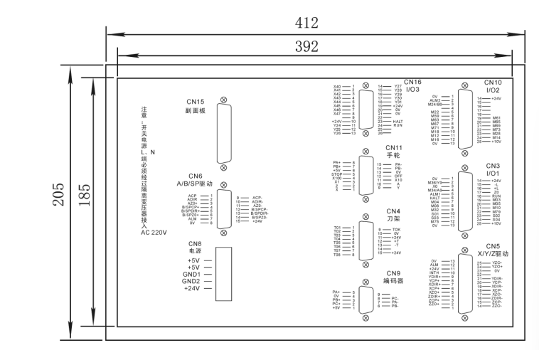 Falcon 1000 MDc CNC kontrol ünitesi genel bağlantı şeması