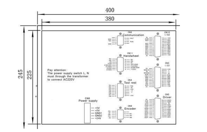 Falcon 990 MDc CNC kontrol ünitesi genel bağlantı şeması
